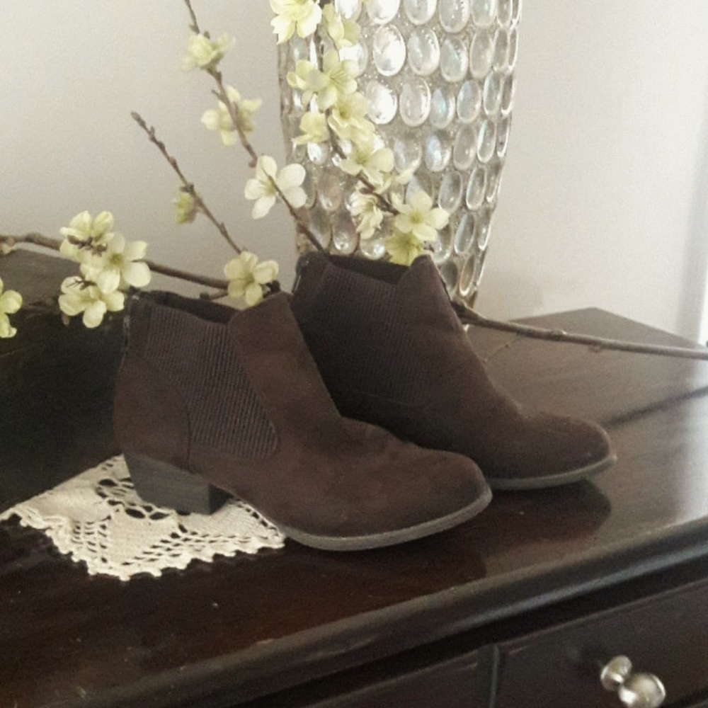 Brown Swede Booties